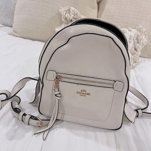 Off white pebbled leather Coach backpack